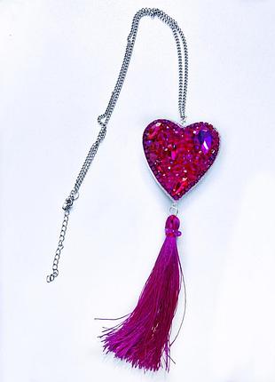 Підвіска в авто серце з бісеру/подвеска в машину сердце из бисера