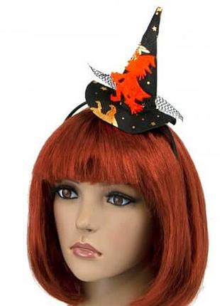 Шляпка с ведьмой на ободке  ведьмочка