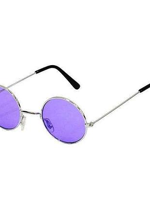 Круглые очки с сиреневыми стеклами