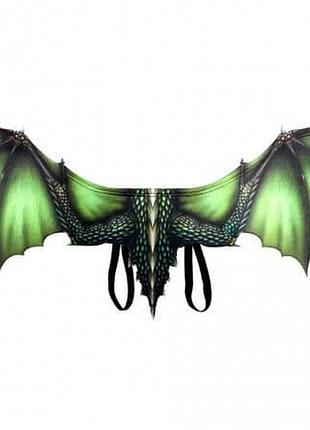 Крила зелені карнавальні косплей дракона 95х45 см