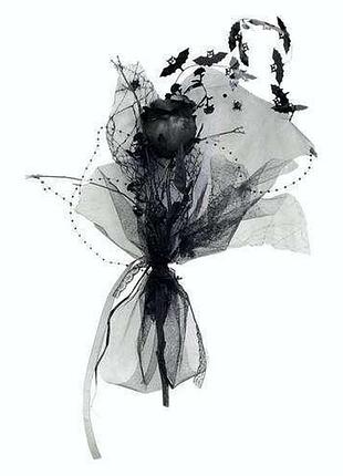 "мертвая невеста". букет чёрный декоративный