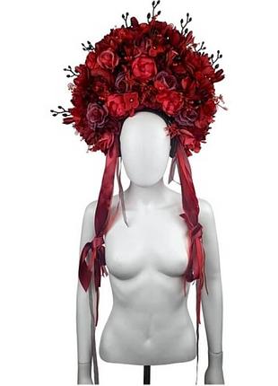 Обруч рогнеда великий двохстороній з квітами рогнеда