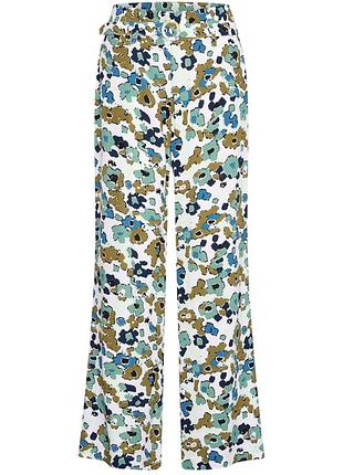 Стильные легкие брюки, цветочный прины, штаны трубы