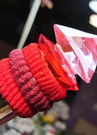 Посох святого николая/деда мороза/волшебника красный кристалл-7, 185-210 см.