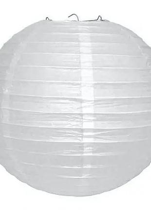 Китайський ліхтарик білий з рисового паперу d=30 см
