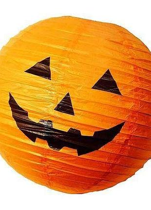 "гарбуз". ліхтарик паперовий діаметр 40 см, на хелловін.