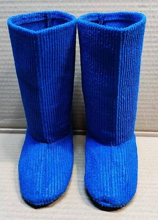 Сапожки детские карнавальные насыщенно синие (размер 33-34)