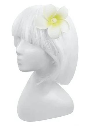 Заколка біла орхідея гаваї 9 см