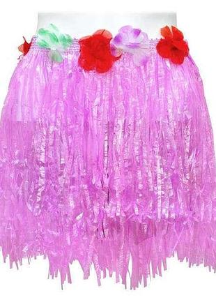 "ганалулу". розовая юбка гавайская короткая