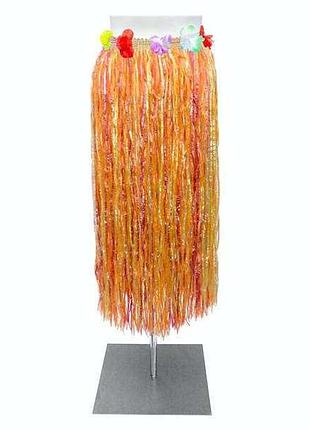 "хула". оранжевая юбка гавайская длинная 80 см.