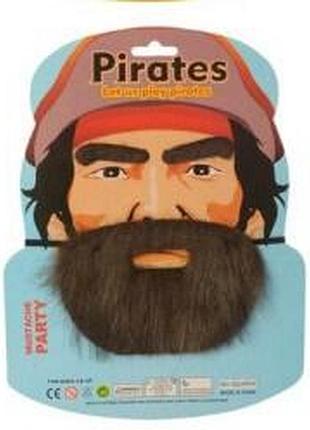 Набор пирата сэра генри «рыжий» морган. борода, усы, брови на планшете