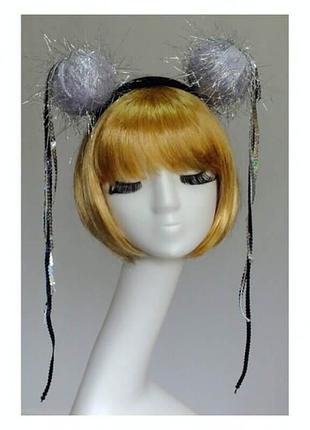 Обруч серебристый диско