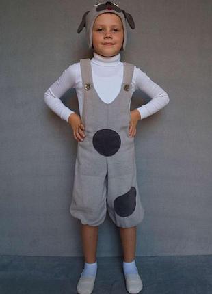 Собачка № 1. детский карнавальный костюм (флис/серый) (5-6 лет)