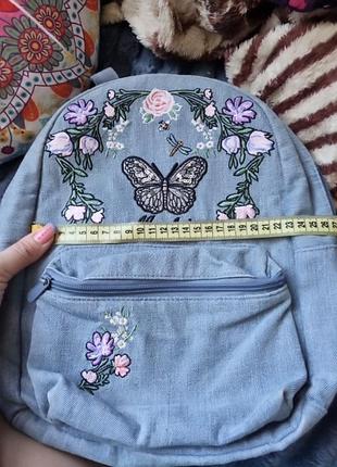 Рюкзак  🎒 джинсовый  бабочка 7
