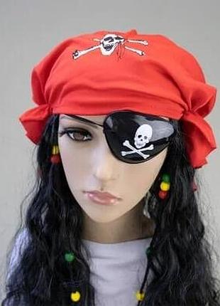 Комплект піратський: перука 60 см+бандана+пов'язка на око