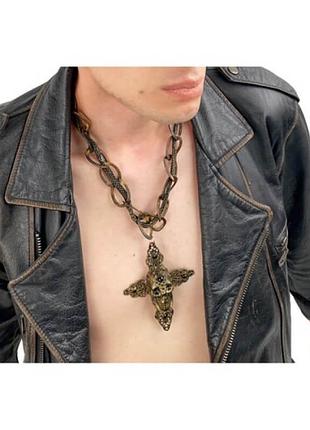 Кулон король готлиб готический крест с черепом на цепи