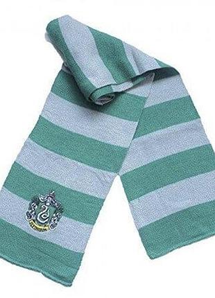 Шарф гарри поттер зеленый с серым слизерин