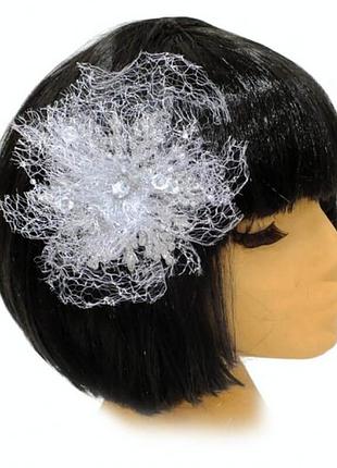 Брошка сніжинка новорічна