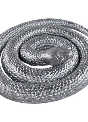 Змія гумова 67 см срібляста