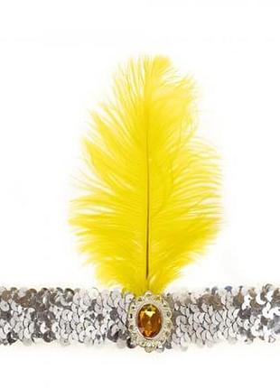 Повязка чикаго серебряная с желтым