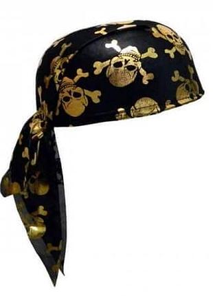 Бандана золото піратська з черепами