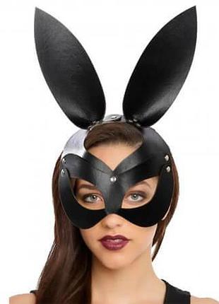 Маска карнавальная эротическая кожаная зайка