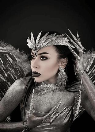 Тиара серебряная феникс new