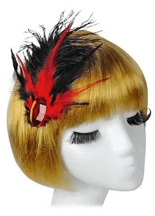 Заколка-брошь на гангстерскую вечеринку с красными перьями