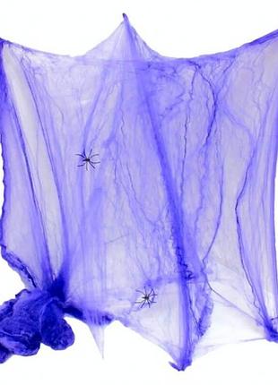 Павутина фіолетова 20 грам та 2 павука (тягнеться на 6 метрів) (3 шт)