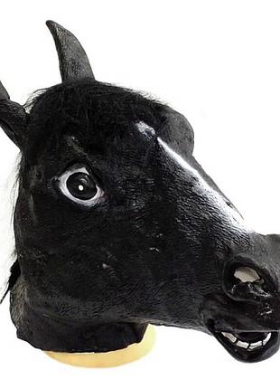 Маска голова лошади, коня чёрная