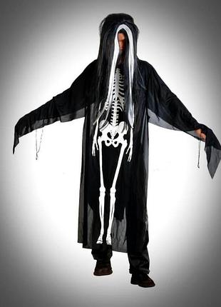 Костюм-накидка монстра, смерти, скелета, призрака. взрослый хеллоуин. унисекс