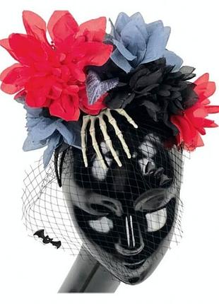 Обруч гламурний halloween чорно-червоний