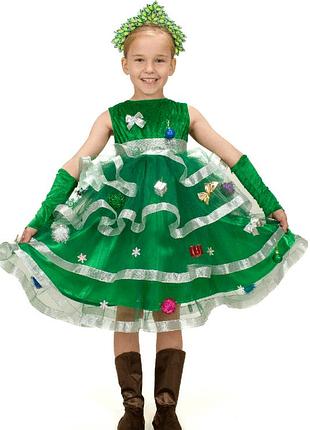 Ялинка №2 (зелений/срібло). костюм карнавальний дитячий (5-6 років)