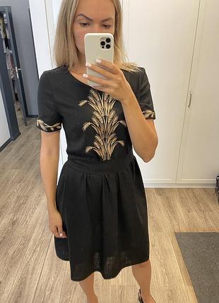 Платье с вышивкой, колоски. может быть в паре с мужской вышиванкой.