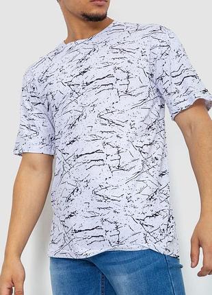 Футболка мужская с принтом, цвет бело-черный, 219620