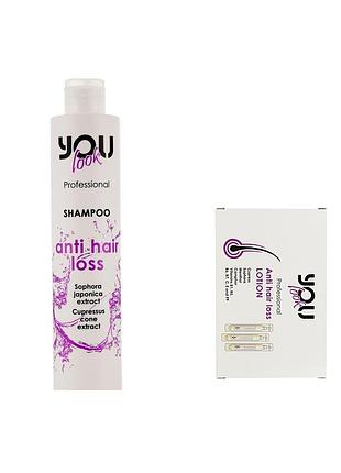 Набор шампунь и лосьон you look professional anti hair loss shampoo против выпадения волос, 1л + 10*10 мл