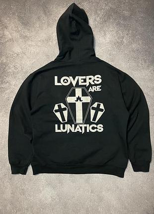 Вінтажне худі мерч lovers are lunatics