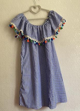 Сукня у смужку в етно стилі розмір l/xl