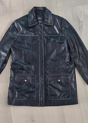 Пиджак удлиненный,куртка set urban deluxe, натуральная кожа