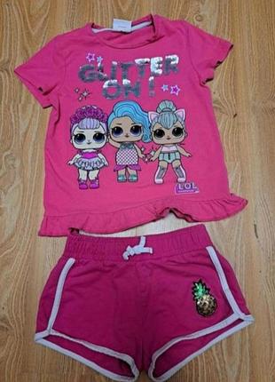 Комплект футболка с шортами на 6-7лет