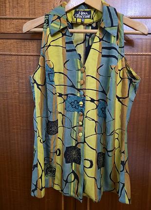 Винтажный костюм gina bacconi с ярким принтом