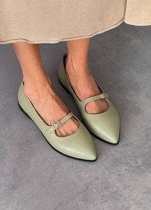 Остроносные балетки
цвет: зеленый | оливковый, натуральная кожа