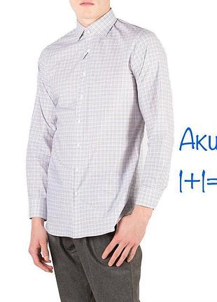 Рубашка uniqlo slim fit в мелкую клетку