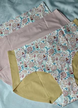Комплект безшовних трусиків rhonda shear беж, пудра рр l, xl, 1x, 2x, 3x