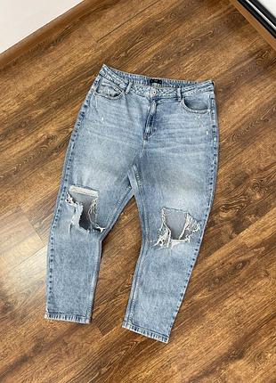 Блакитні рвані джинси f&f