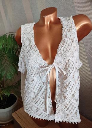 Красивый жилет ,бохо-стиль кружево-кроше.