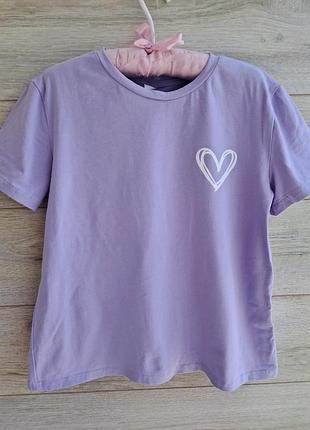 Сиреневая футболка shein 10-11л