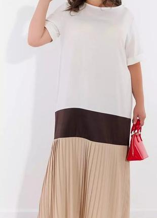 Платье-футболка с плесерированием