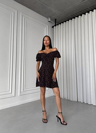 💛 красива жіноча коротка сукня в квітковий принт | 263 ал