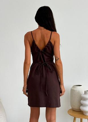 Льняное платье сарафан на завязках